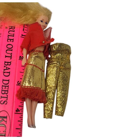 4.5"  Kenner's Tiny Vintage Glamour Gal Doll  With an Extra Jumpsuit - Picture 2 of 2